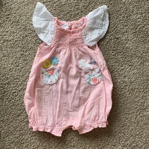 Smocked Mudpie bunny romper